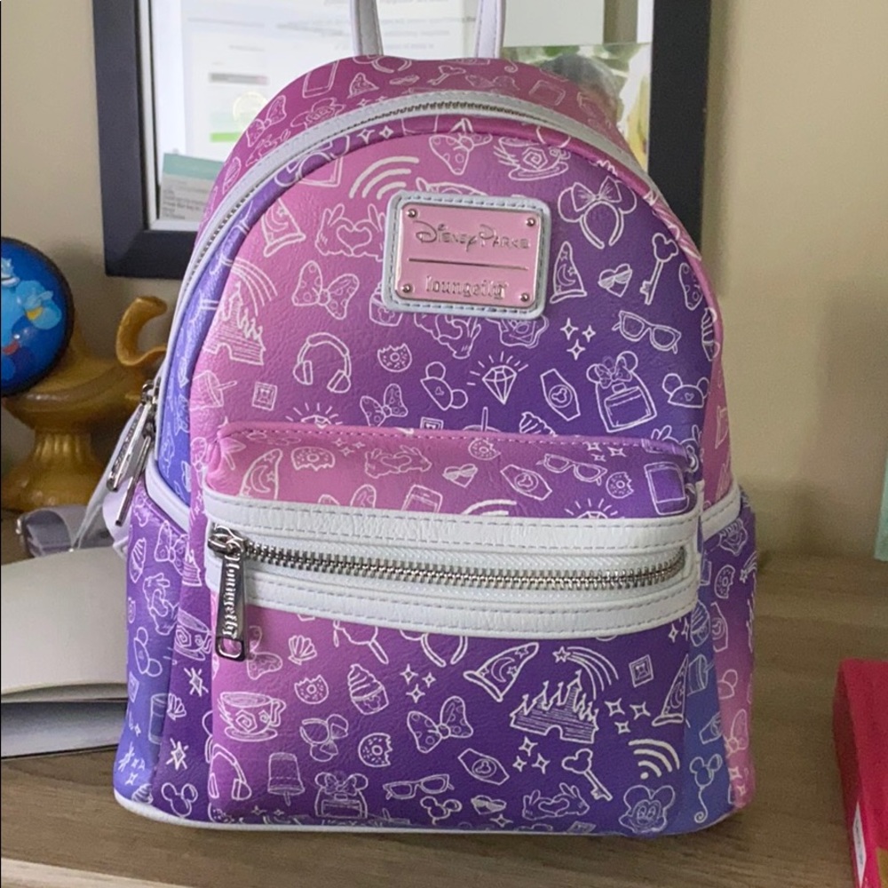 Loungefly Park Icons Purple Ombré Backpack